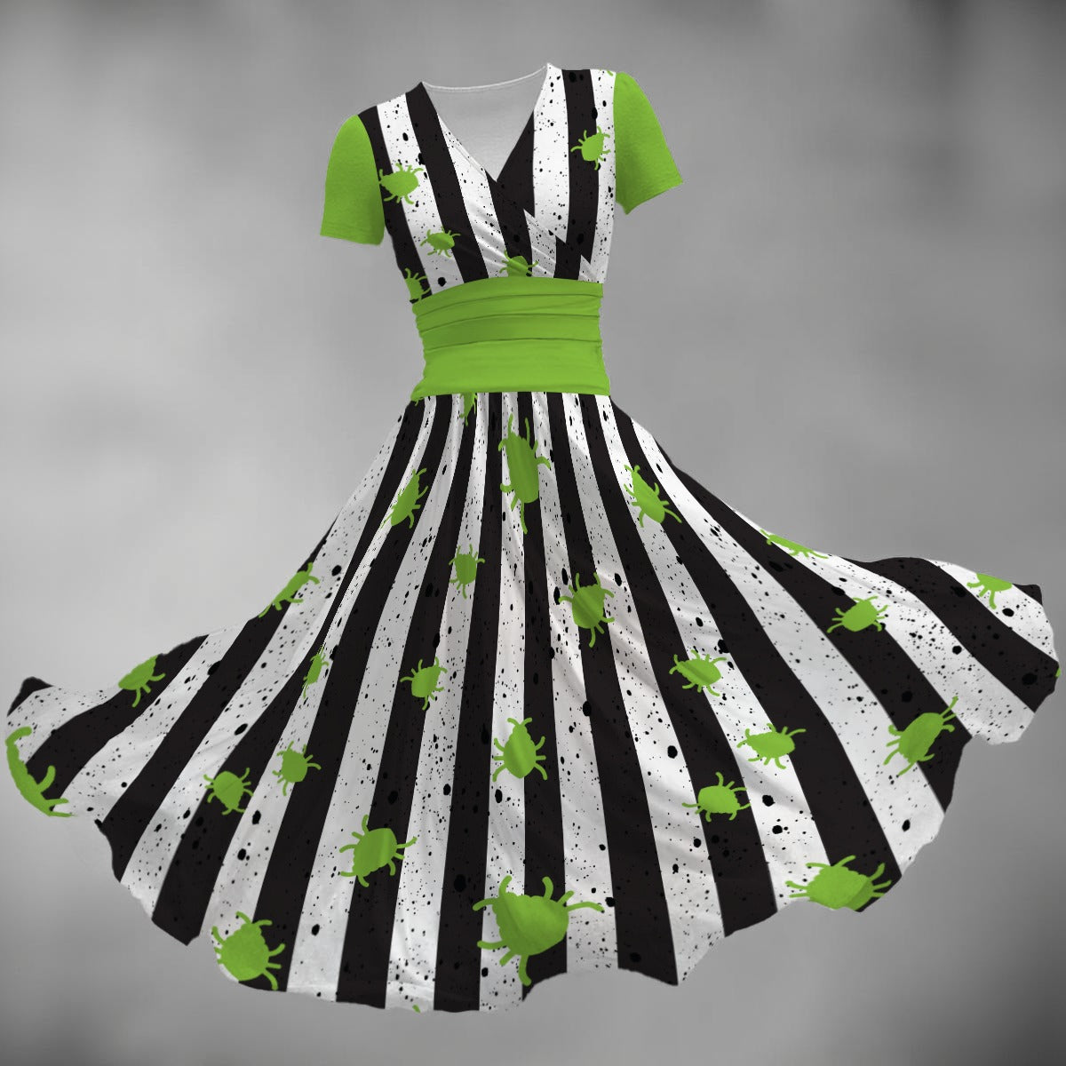 Beetleguise v.1 V Neck Midi Dress