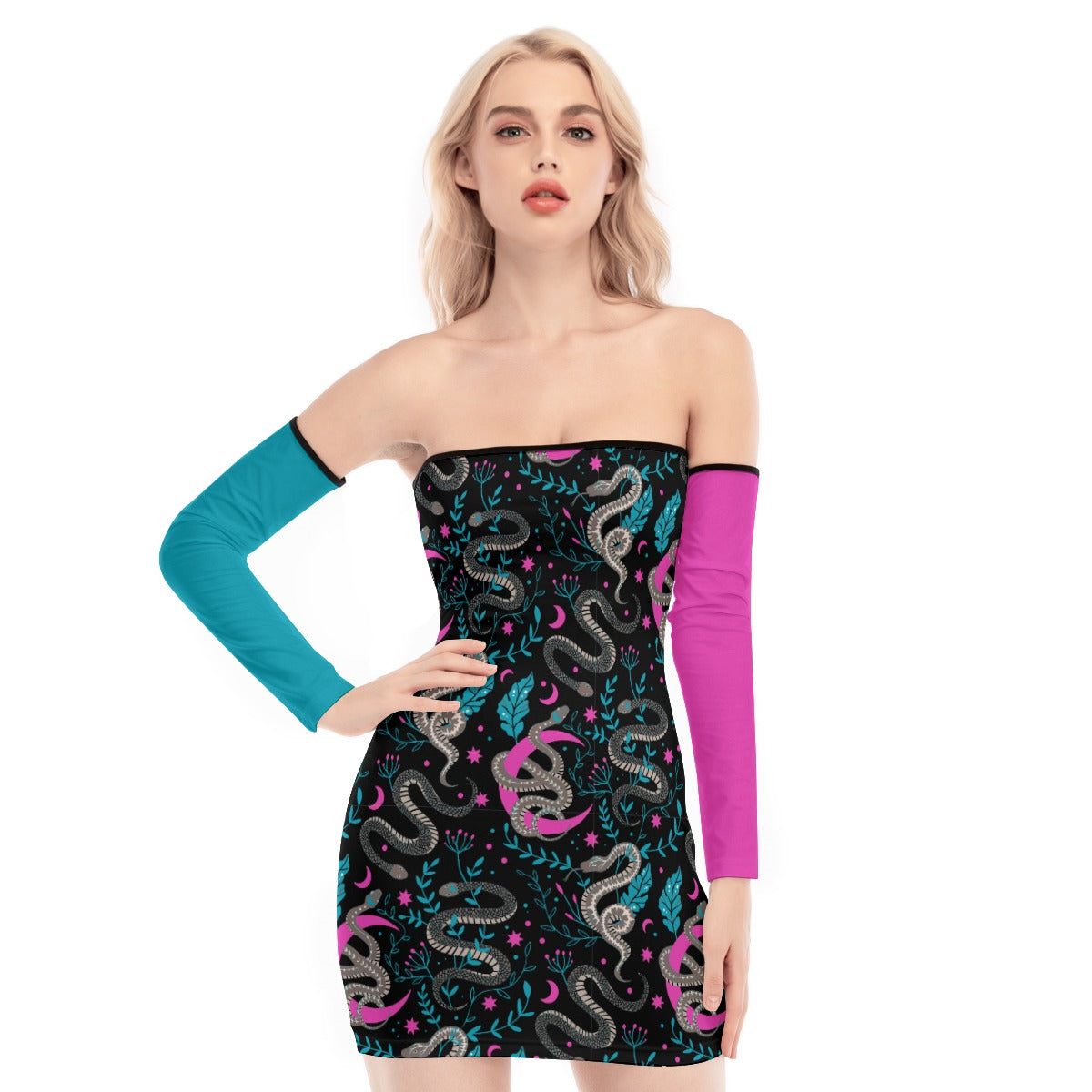 Serpent Moon Back Lace-up Dress