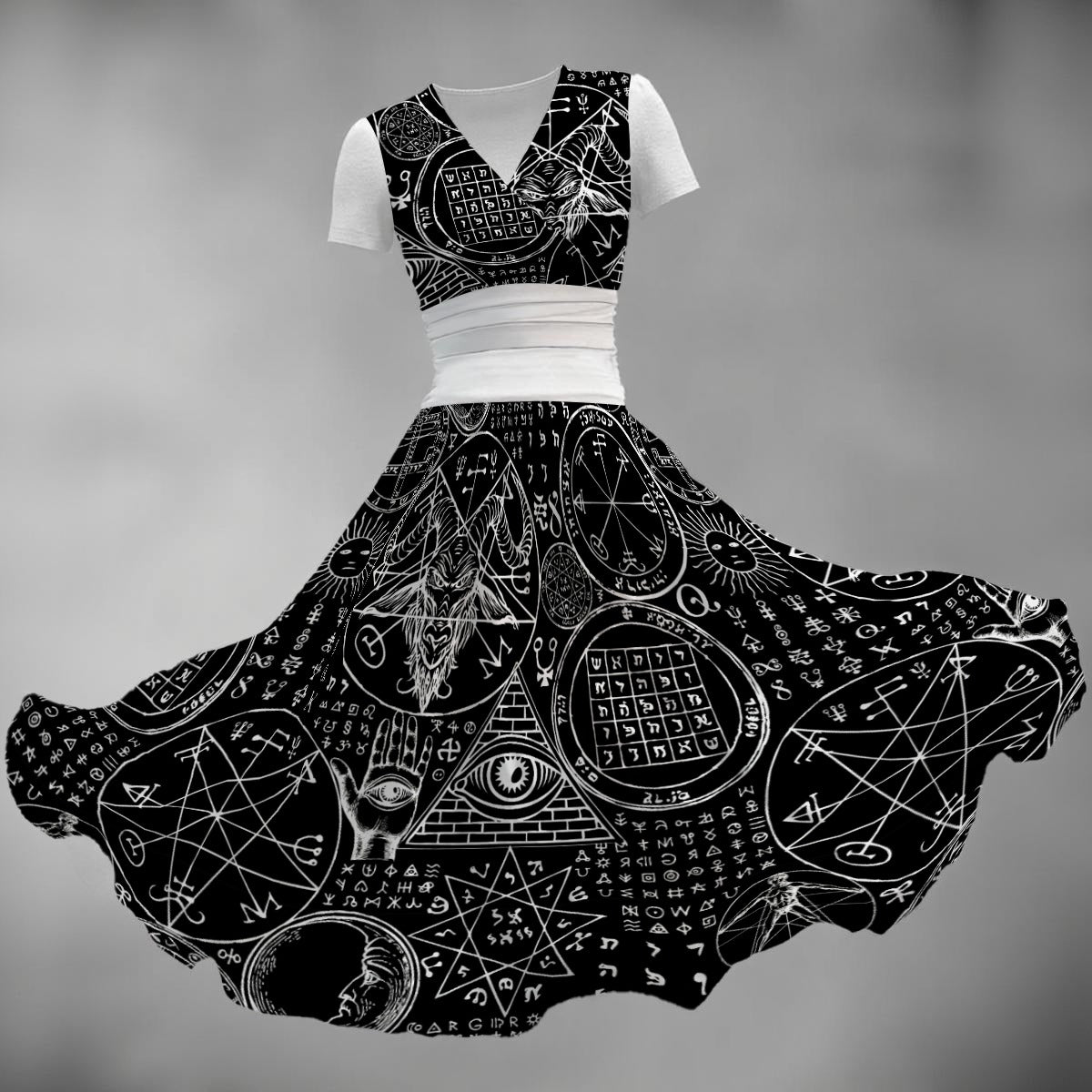 Dark Alchemy V Neck Midi Dress