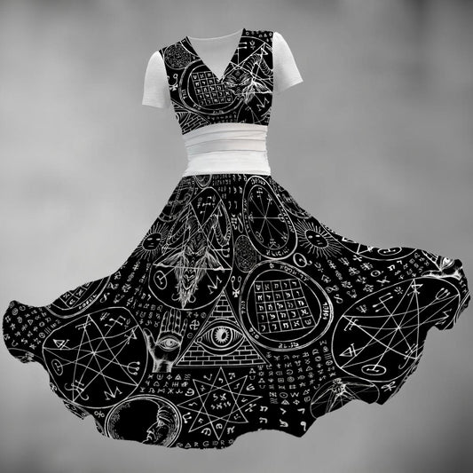 Dark Alchemy V Neck Midi Dress