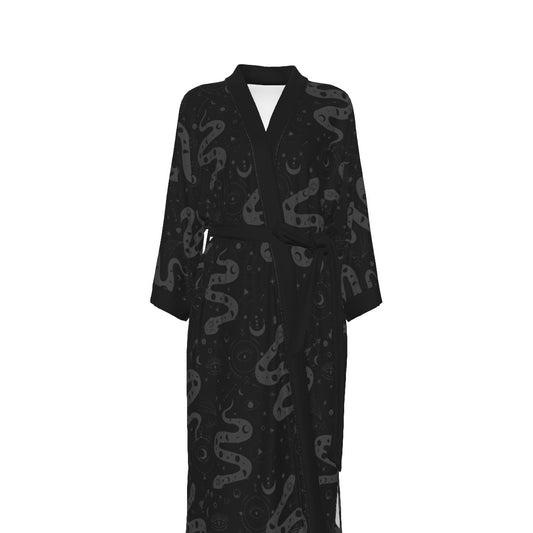 Serpent Magick Satin Kimono Long Robe