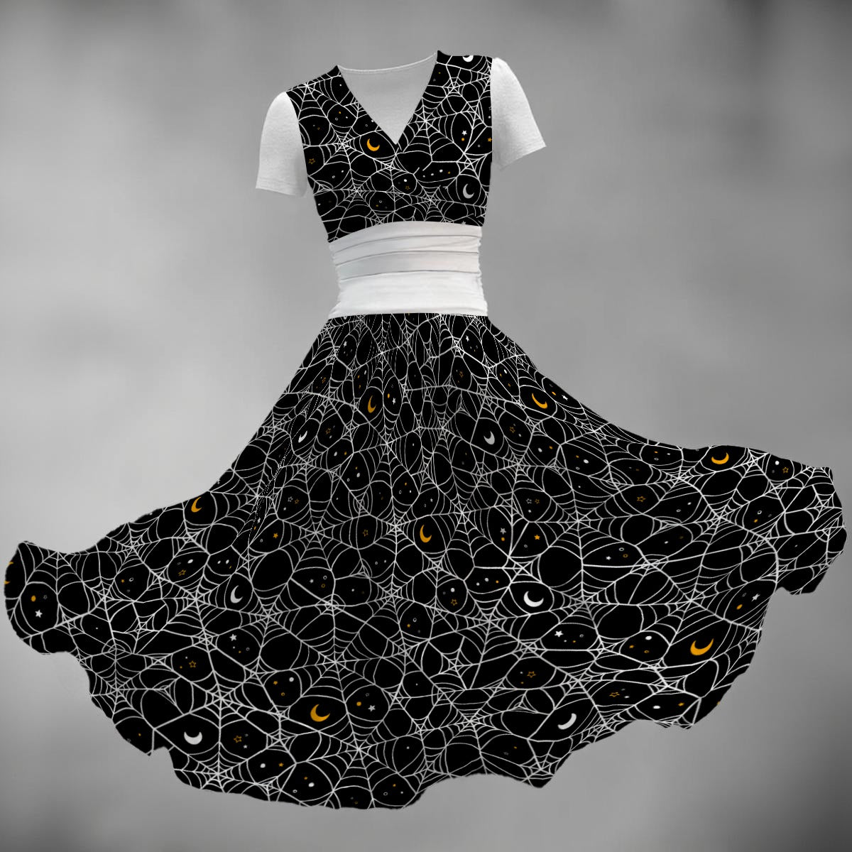 Cosmic Web V Neck Midi Dress