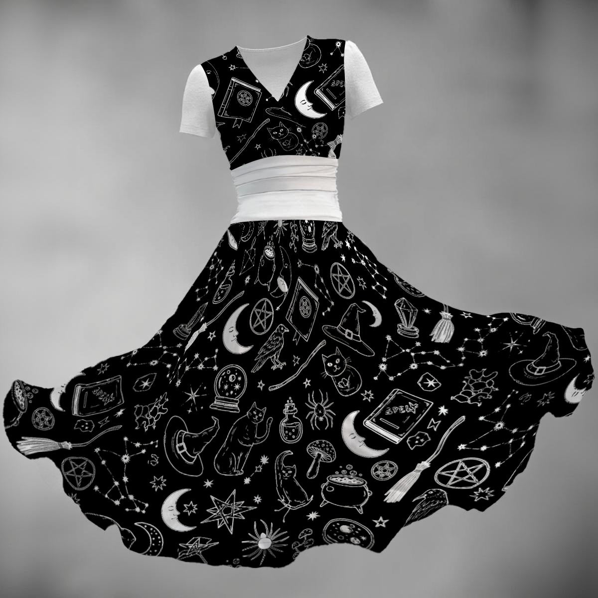 Gloomy Sunday V Neck Midi Dress