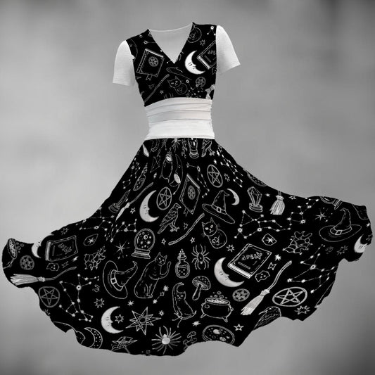 Gloomy Sunday V Neck Midi Dress