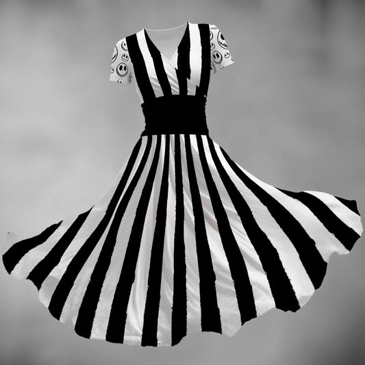 Nightmare X V Neck Midi Dress