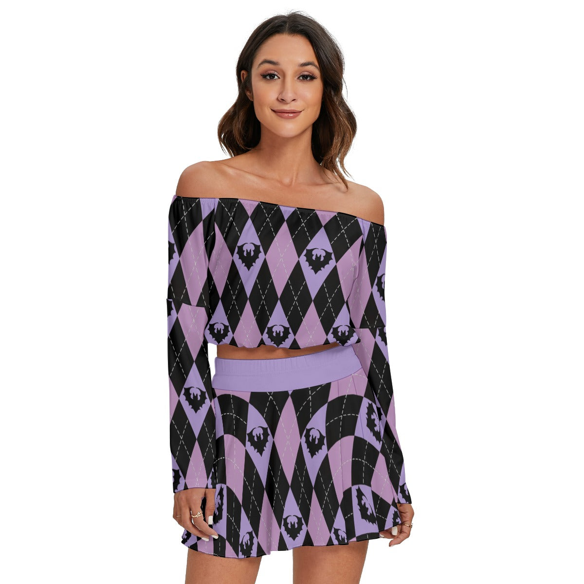 Clawdeen Off-shoulder Top And Skirt Set