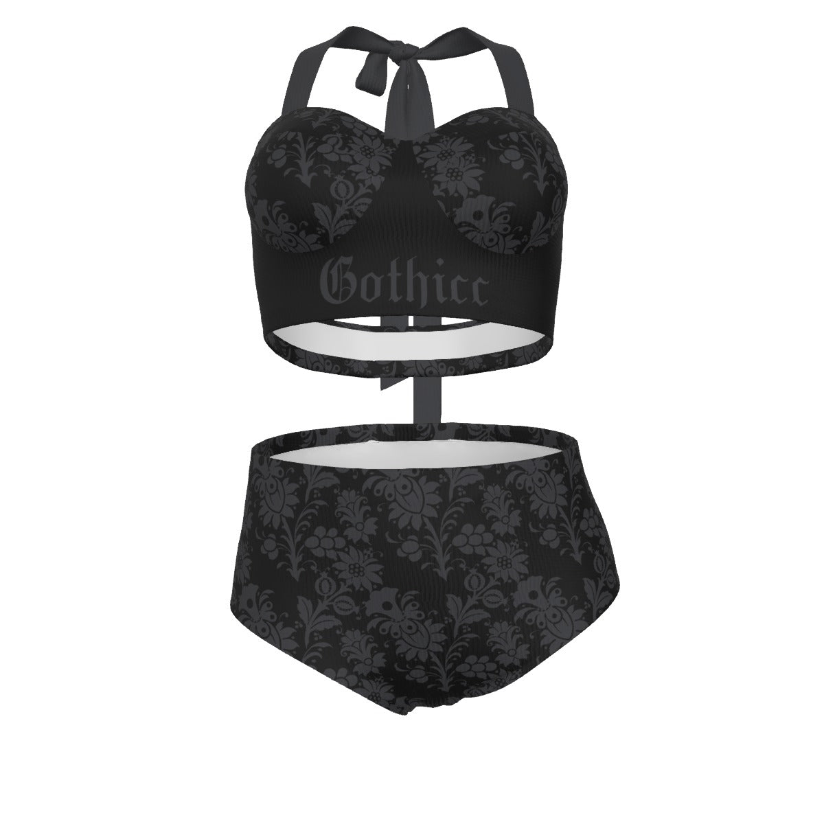 Gothicc Pinup Vintage Swimsuit Set