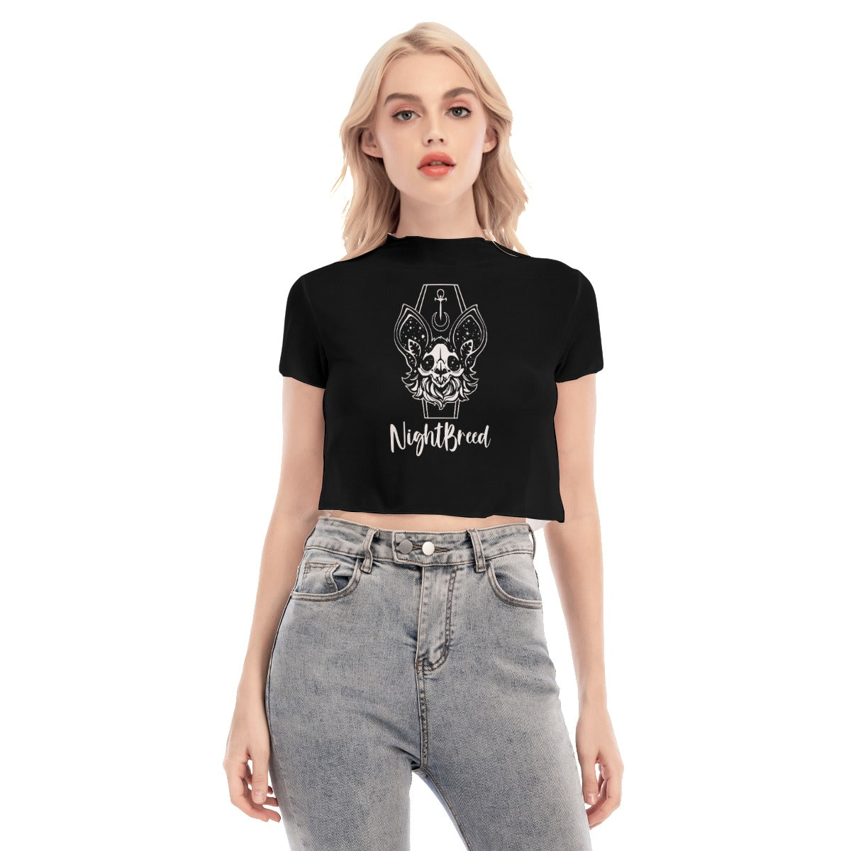 Nightbreed  Short Sleeves Mesh Crop Top