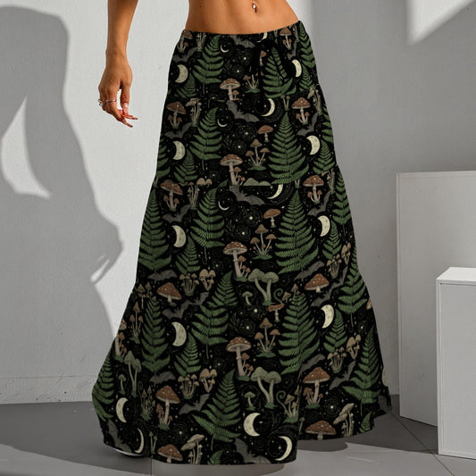 Fern Gully Pleated Long Skirt