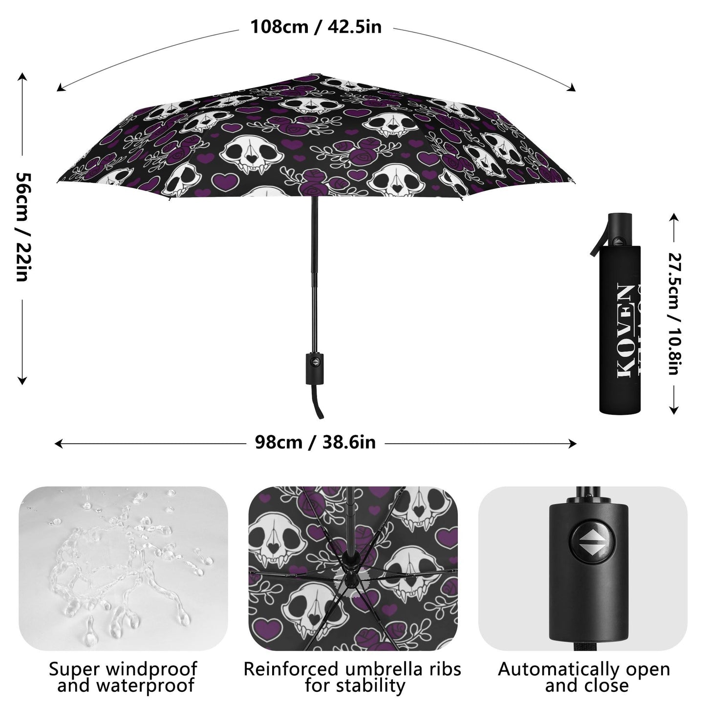 Sleep All Day (purple) Auto Open & Close Umbrella