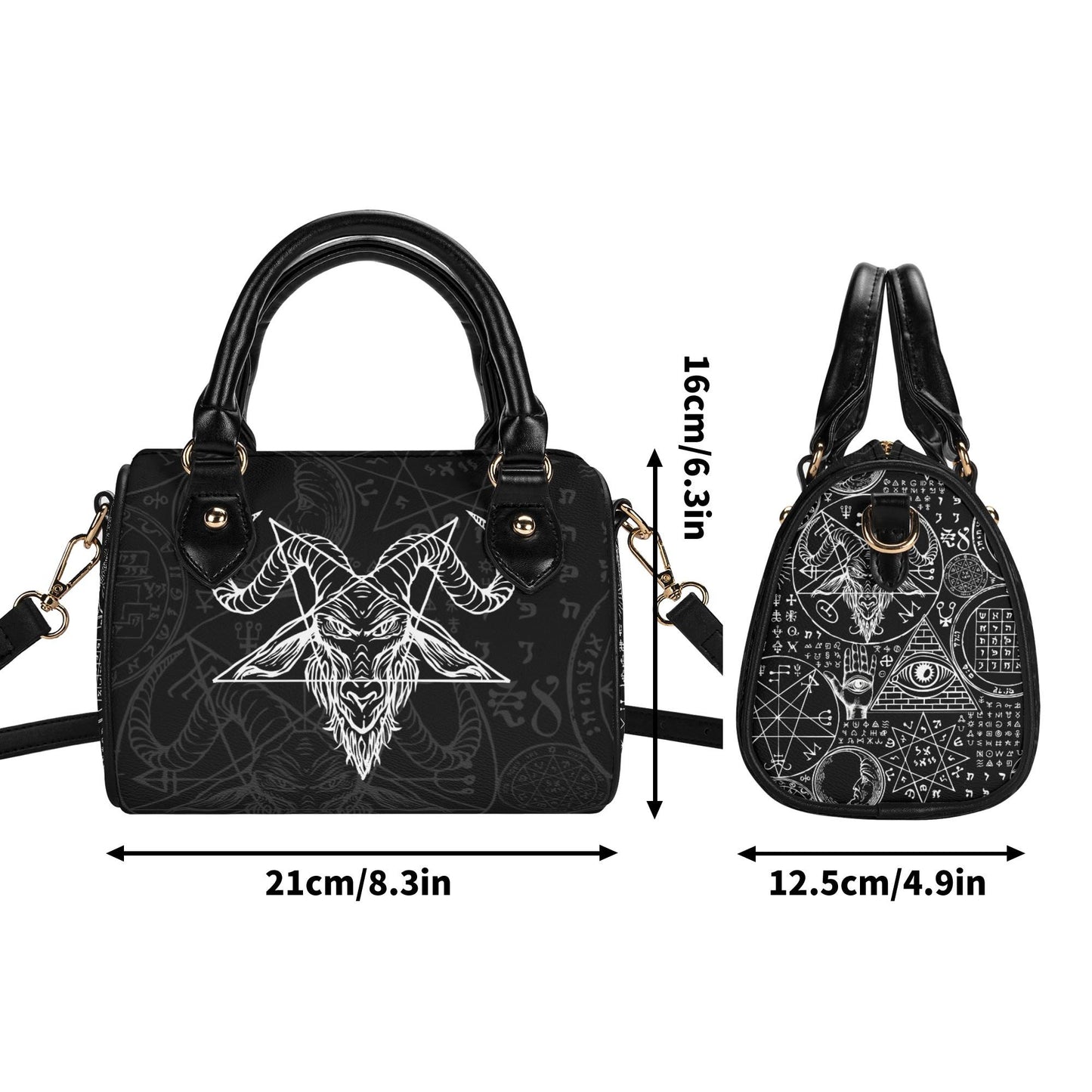Dark Alchemy Leather Mini Boston Satchel Handbag