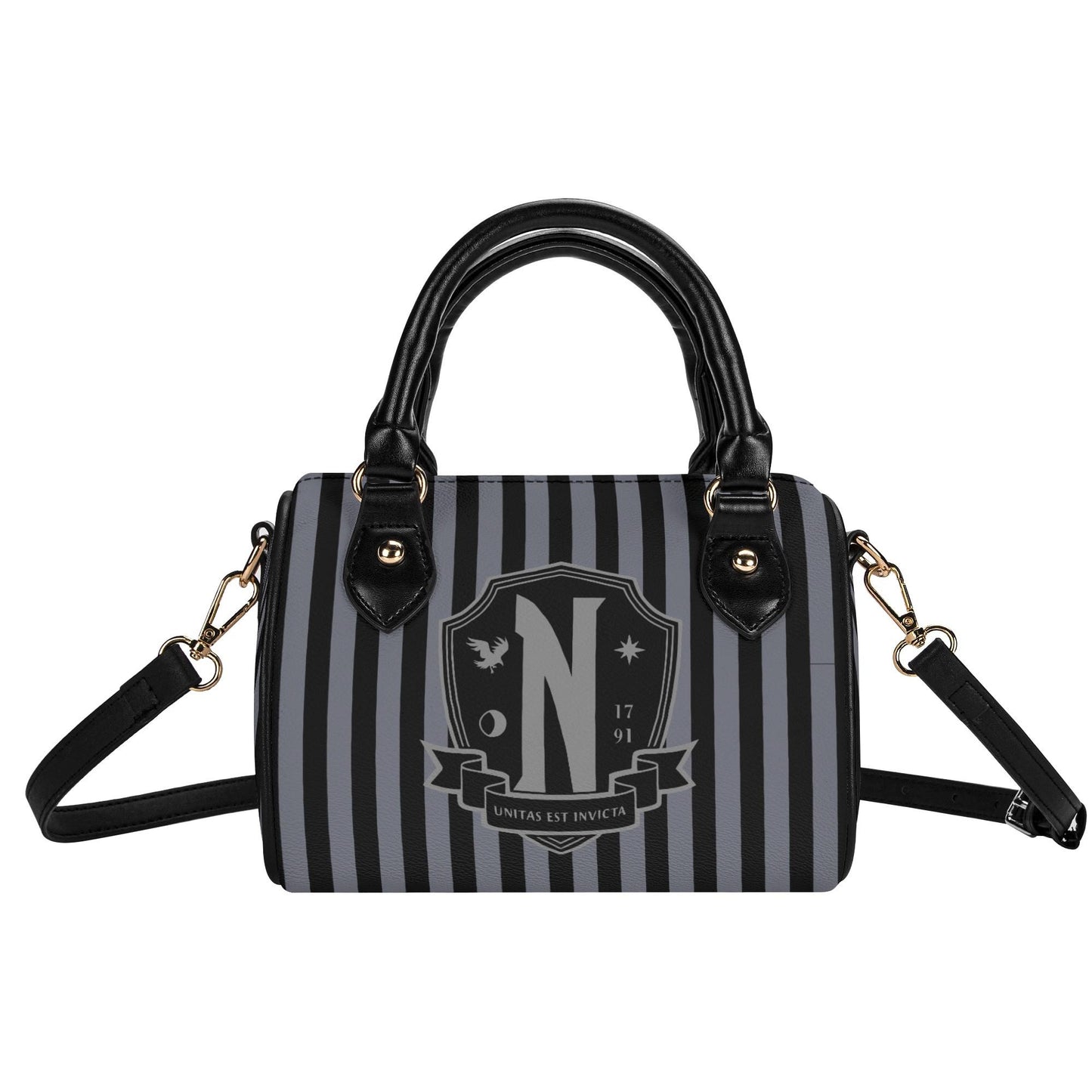 Nevermore Leather Mini Boston Satchel Handbag