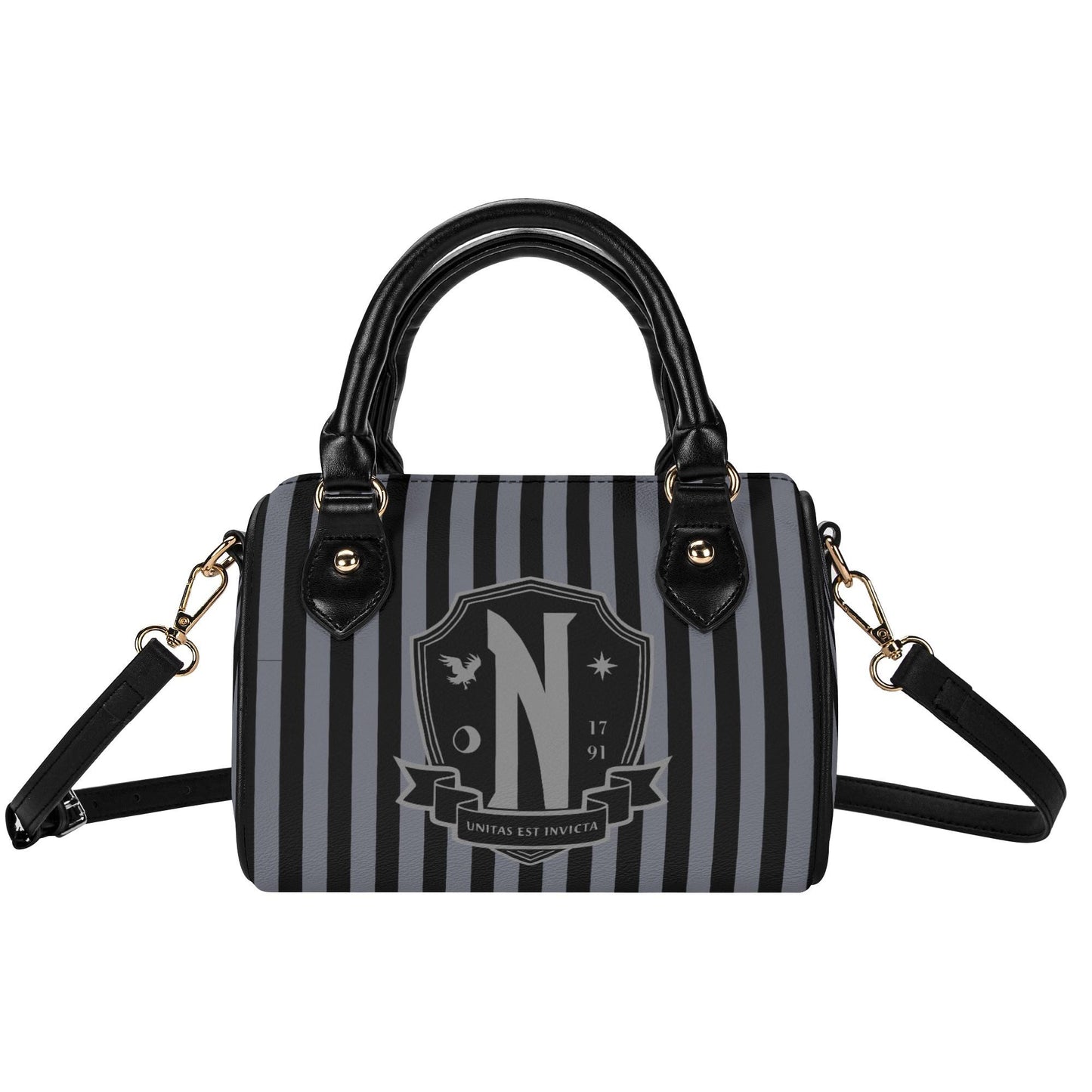 Nevermore Leather Mini Boston Satchel Handbag