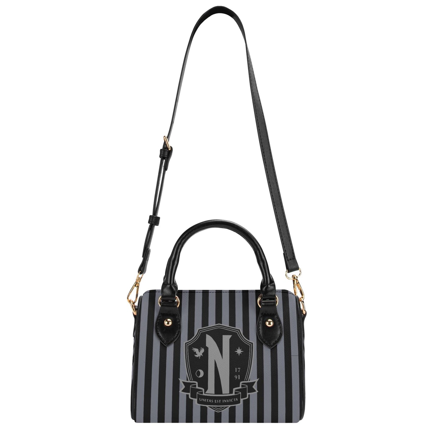 Nevermore Leather Mini Boston Satchel Handbag