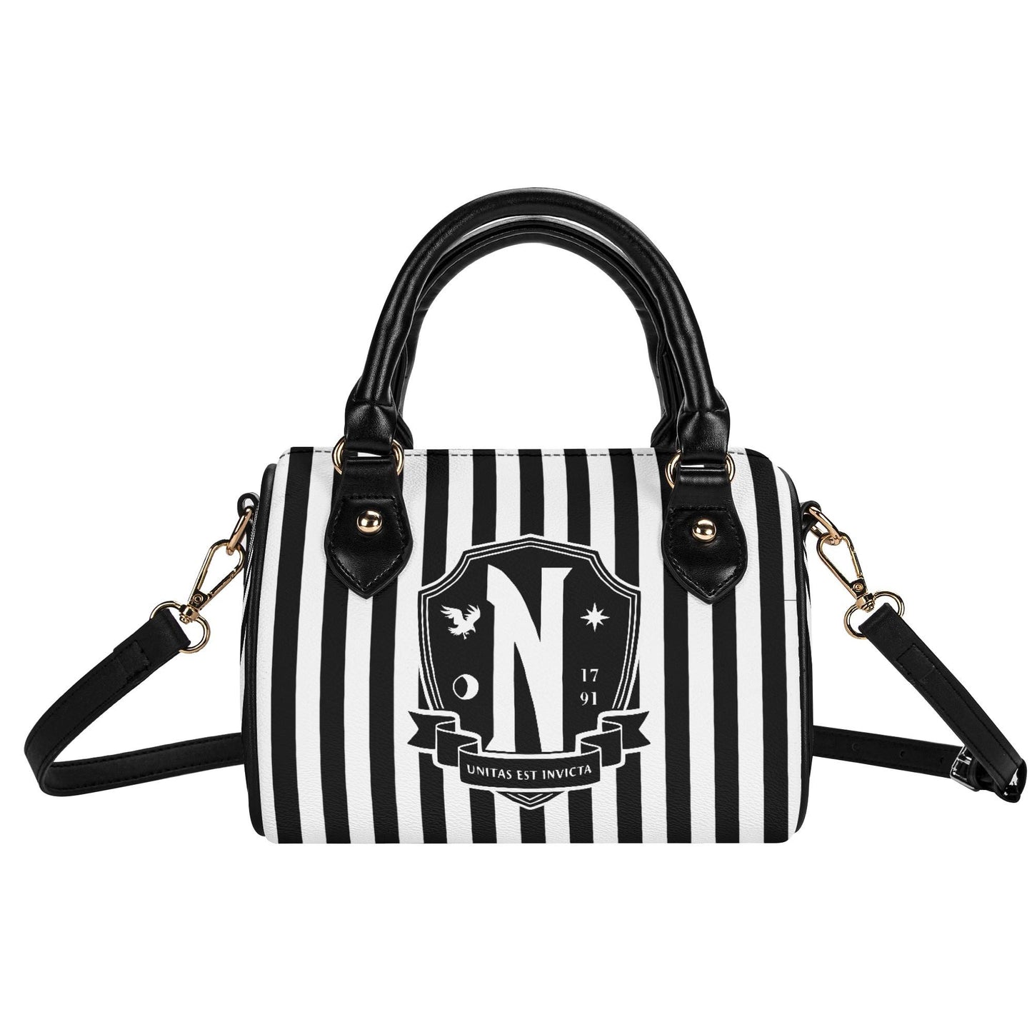 Nevermore Leather Mini Boston Satchel Handbag