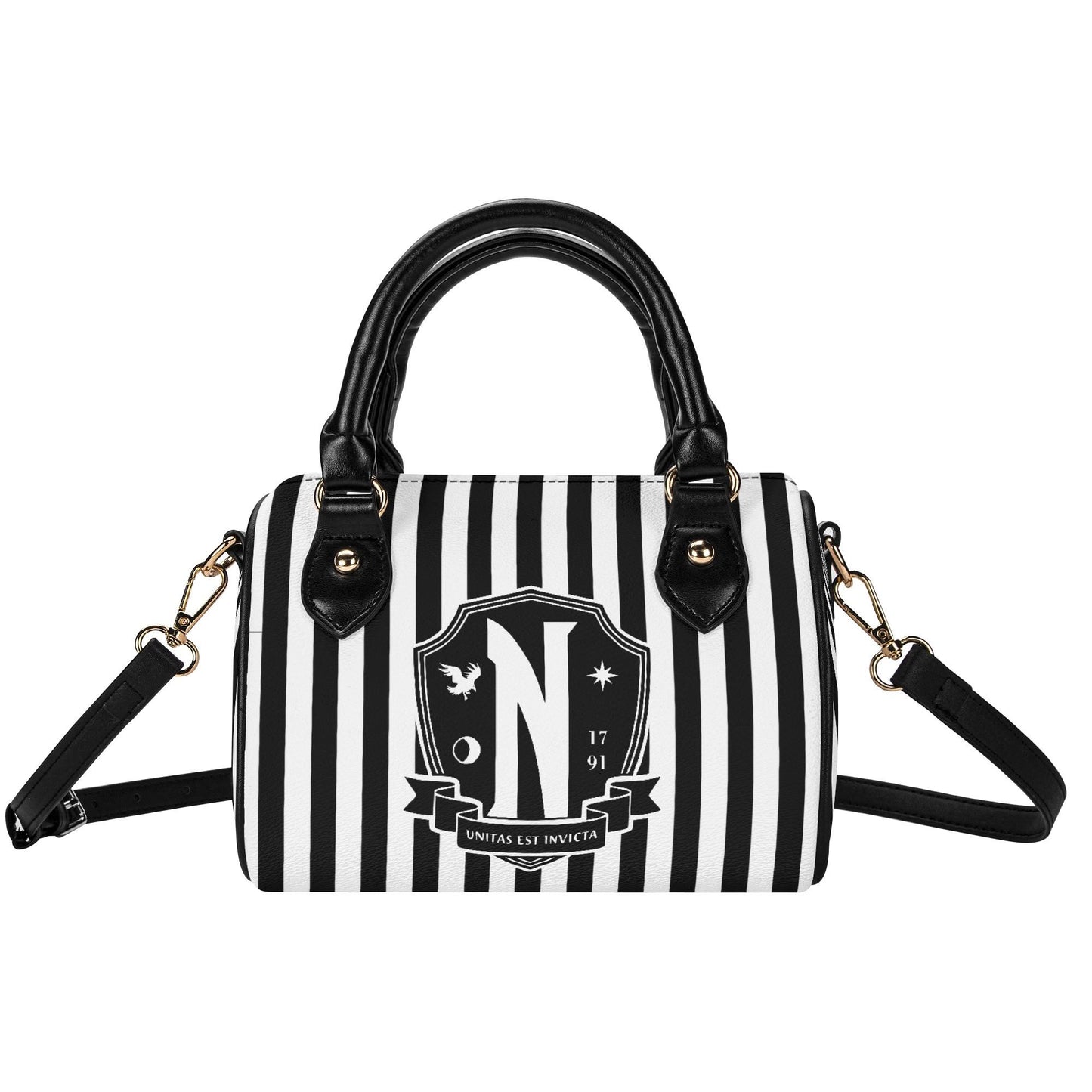 Nevermore Leather Mini Boston Satchel Handbag