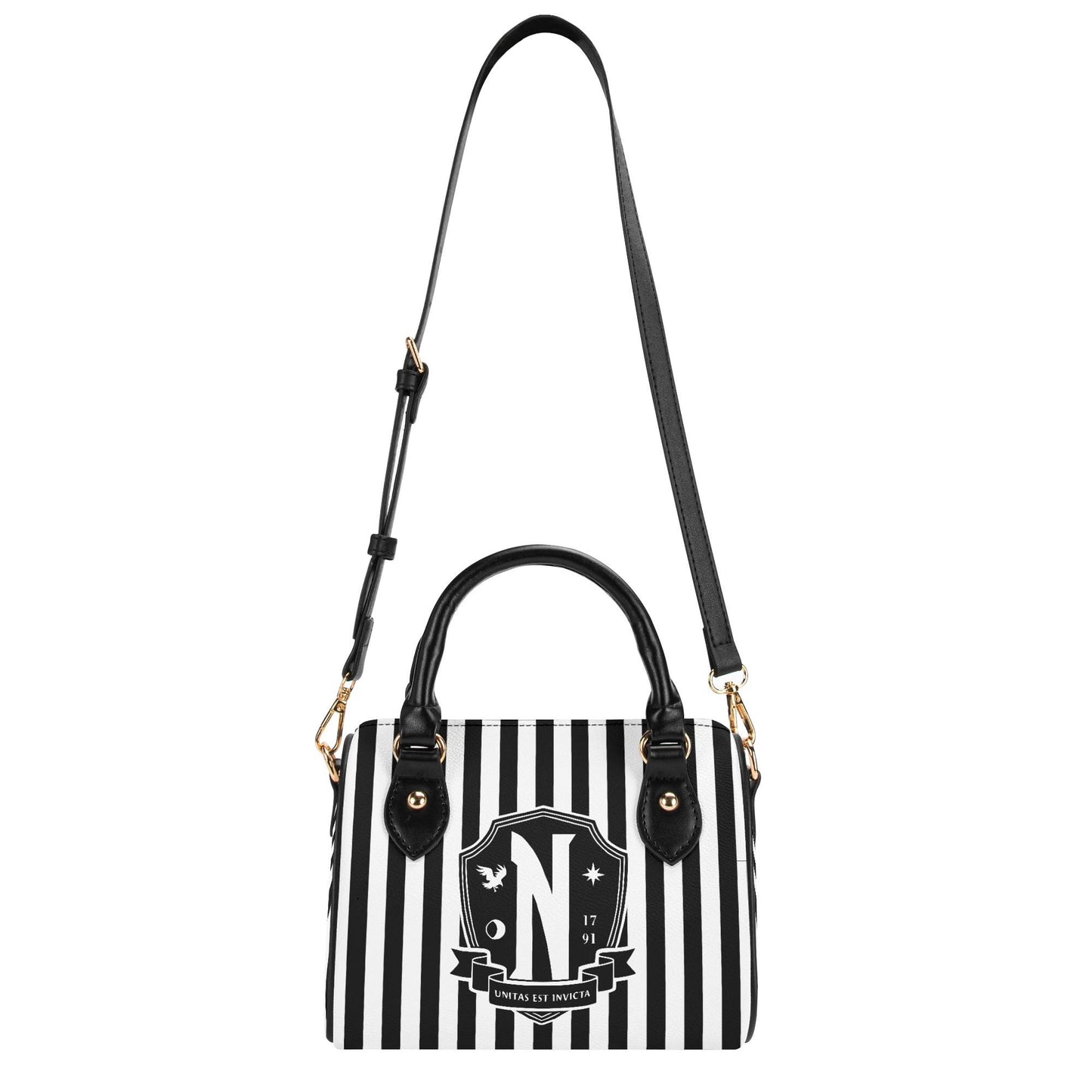 Nevermore Leather Mini Boston Satchel Handbag