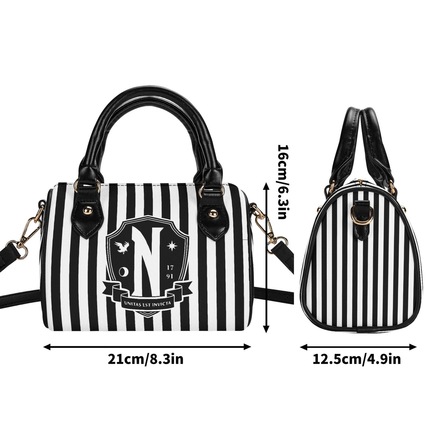 Nevermore Leather Mini Boston Satchel Handbag