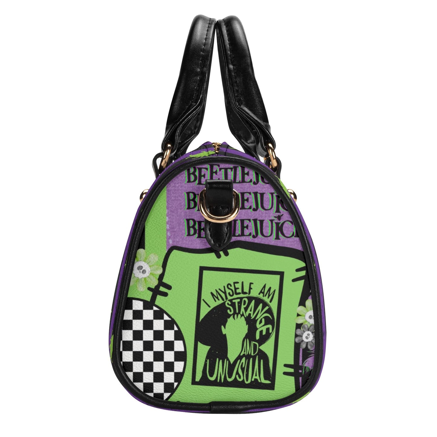 Strange I Am Leather Mini Boston Satchel Handbag