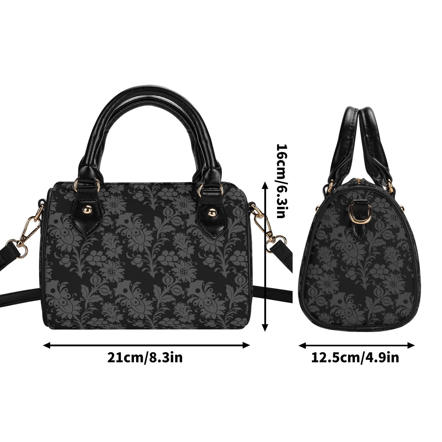 Dorian Gray Leather Mini Boston Satchel Handbag