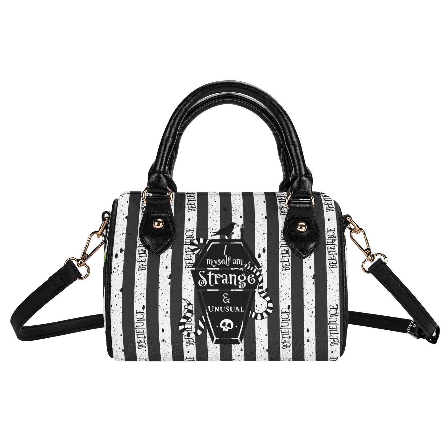 Strange & Unusual Leather Mini Boston Satchel Handbag