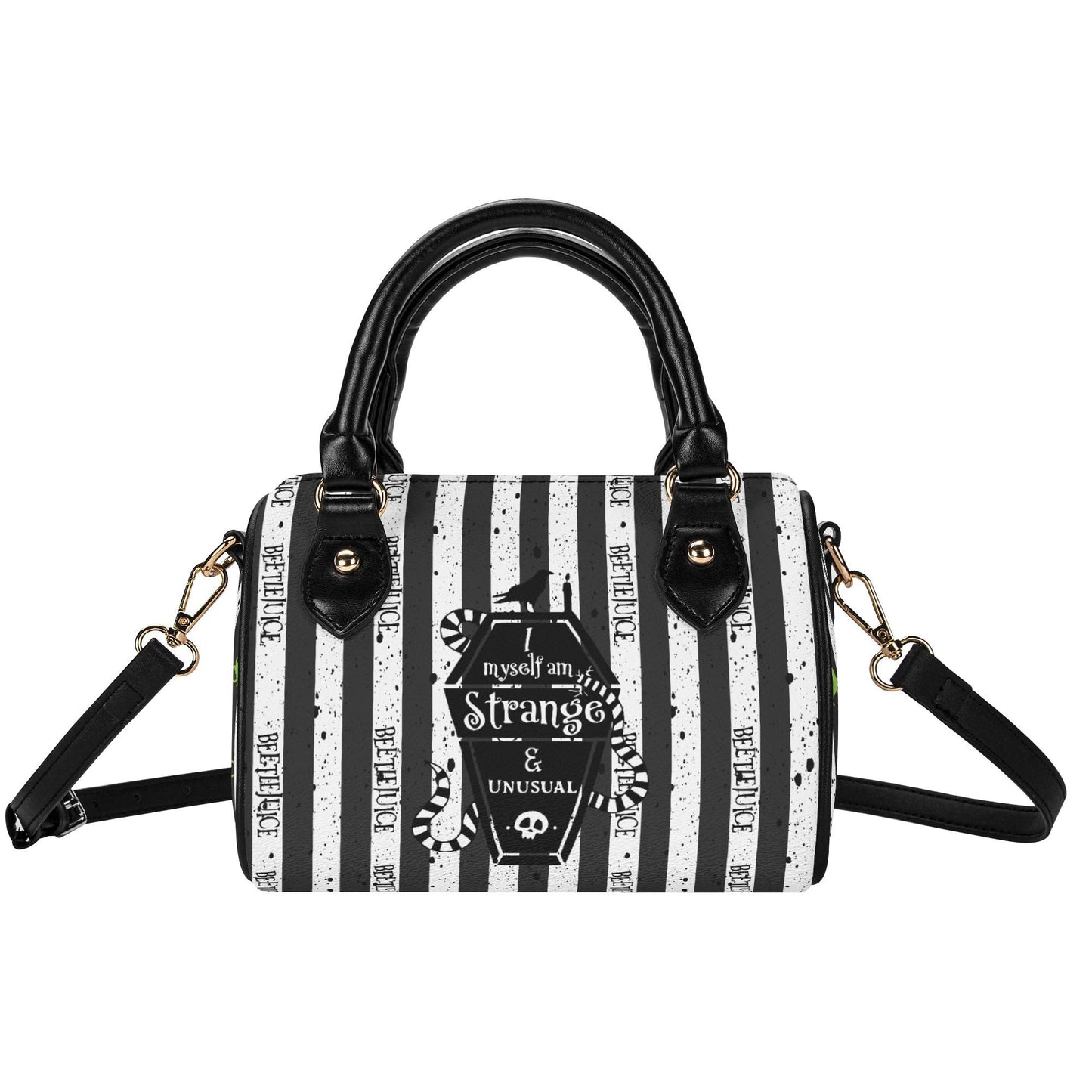 Strange & Unusual Leather Mini Boston Satchel Handbag