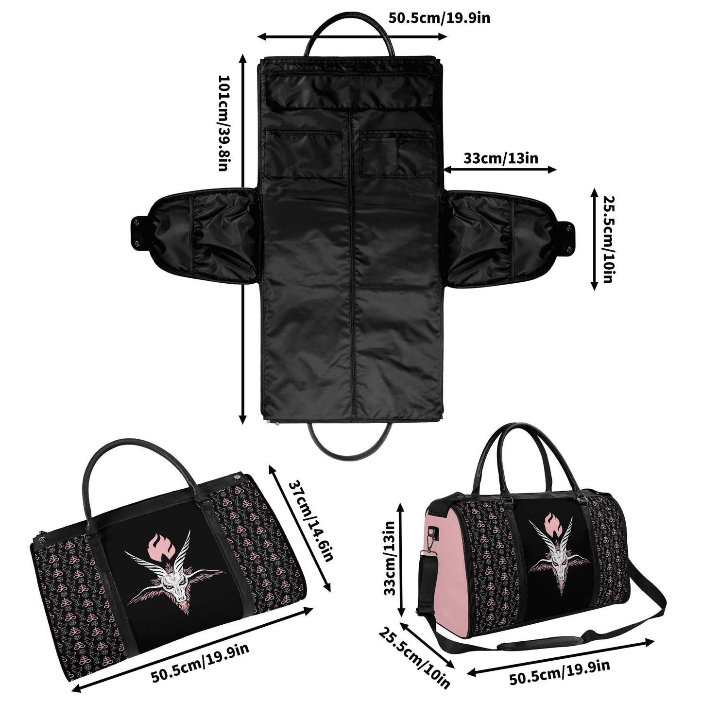 Unholy Leather Duffle Bag Foldable Travel Bag