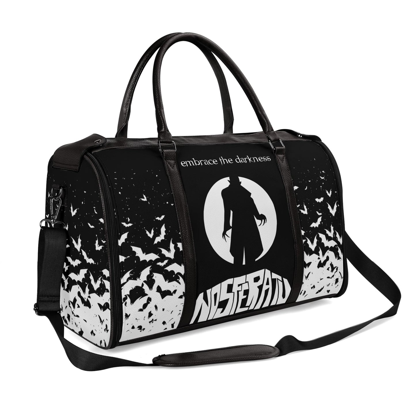 Nosferatu Leather Duffle Bag Foldable Travel Bag
