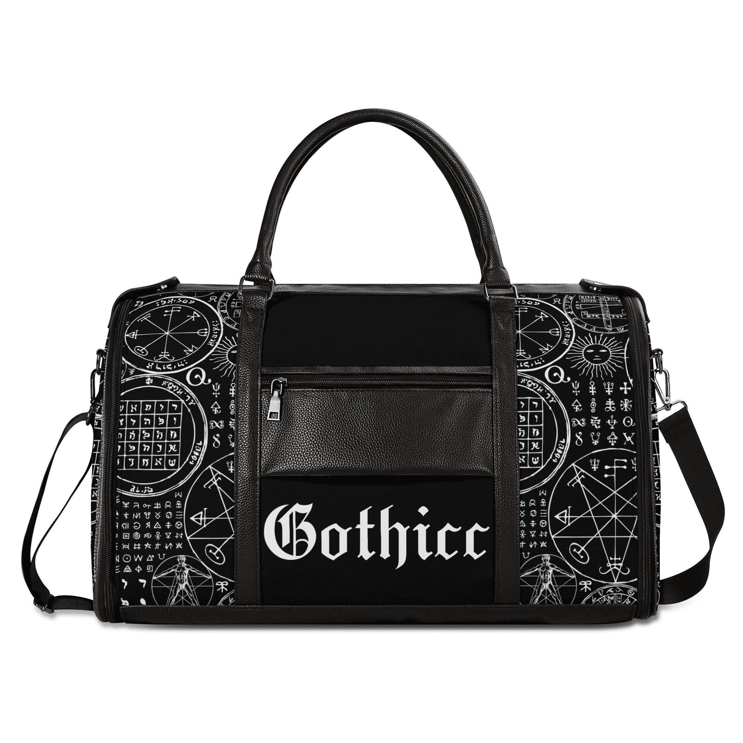 Gothicc Leather Duffle Bag Foldable Travel Bag