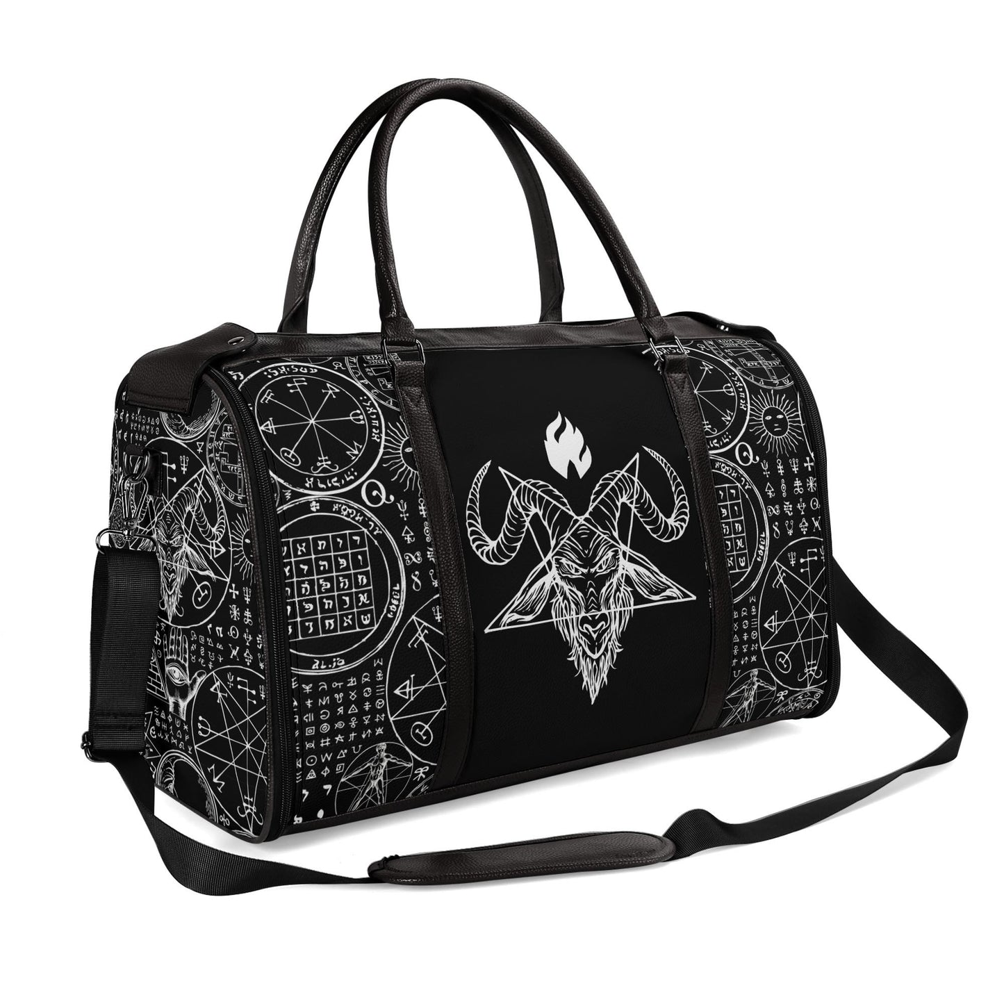 Gothicc Leather Duffle Bag Foldable Travel Bag