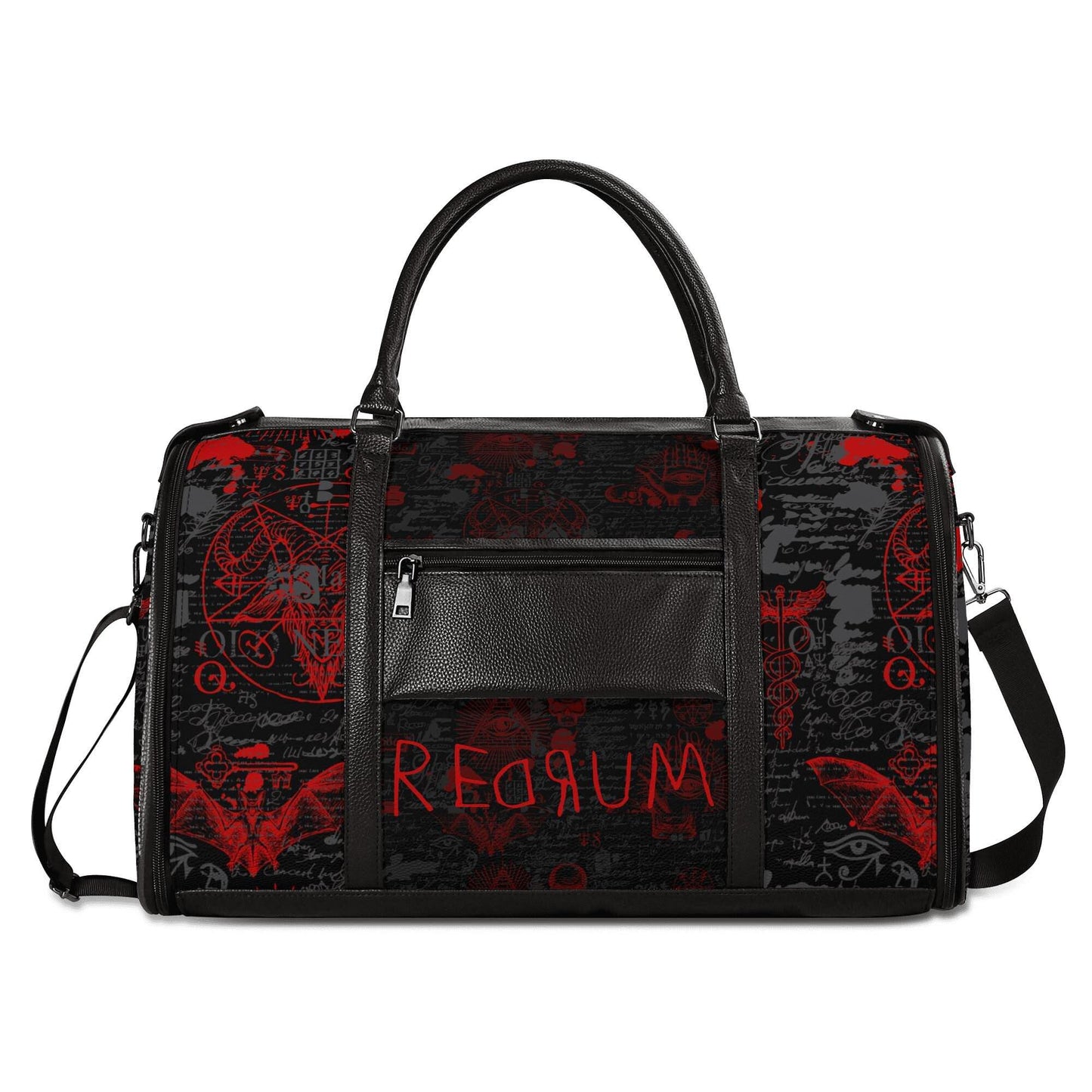 Redrum Leather Duffle Bag Foldable Travel Bag