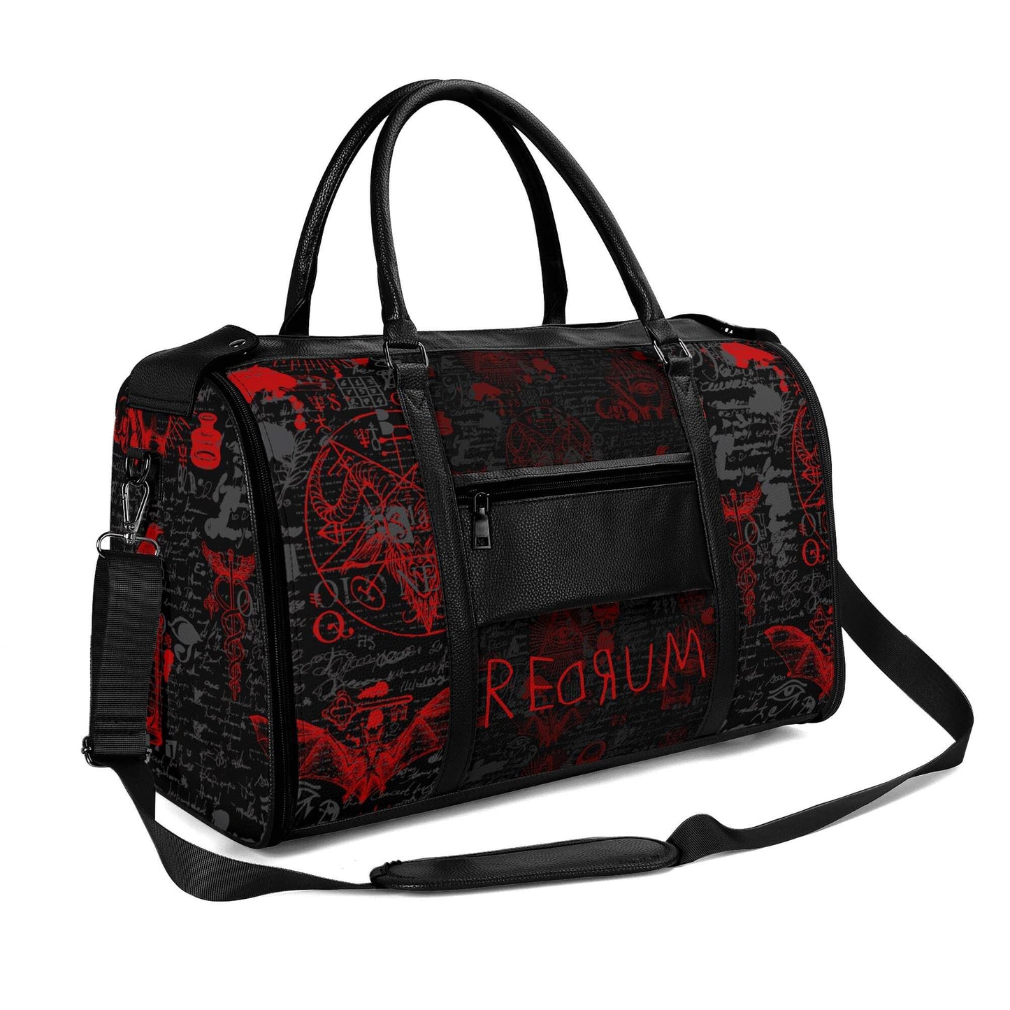 Redrum Leather Duffle Bag Foldable Travel Bag