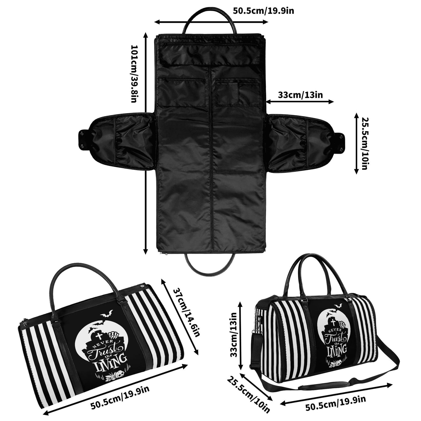 Strange & Unusual Leather Duffle Bag Foldable Travel Bag