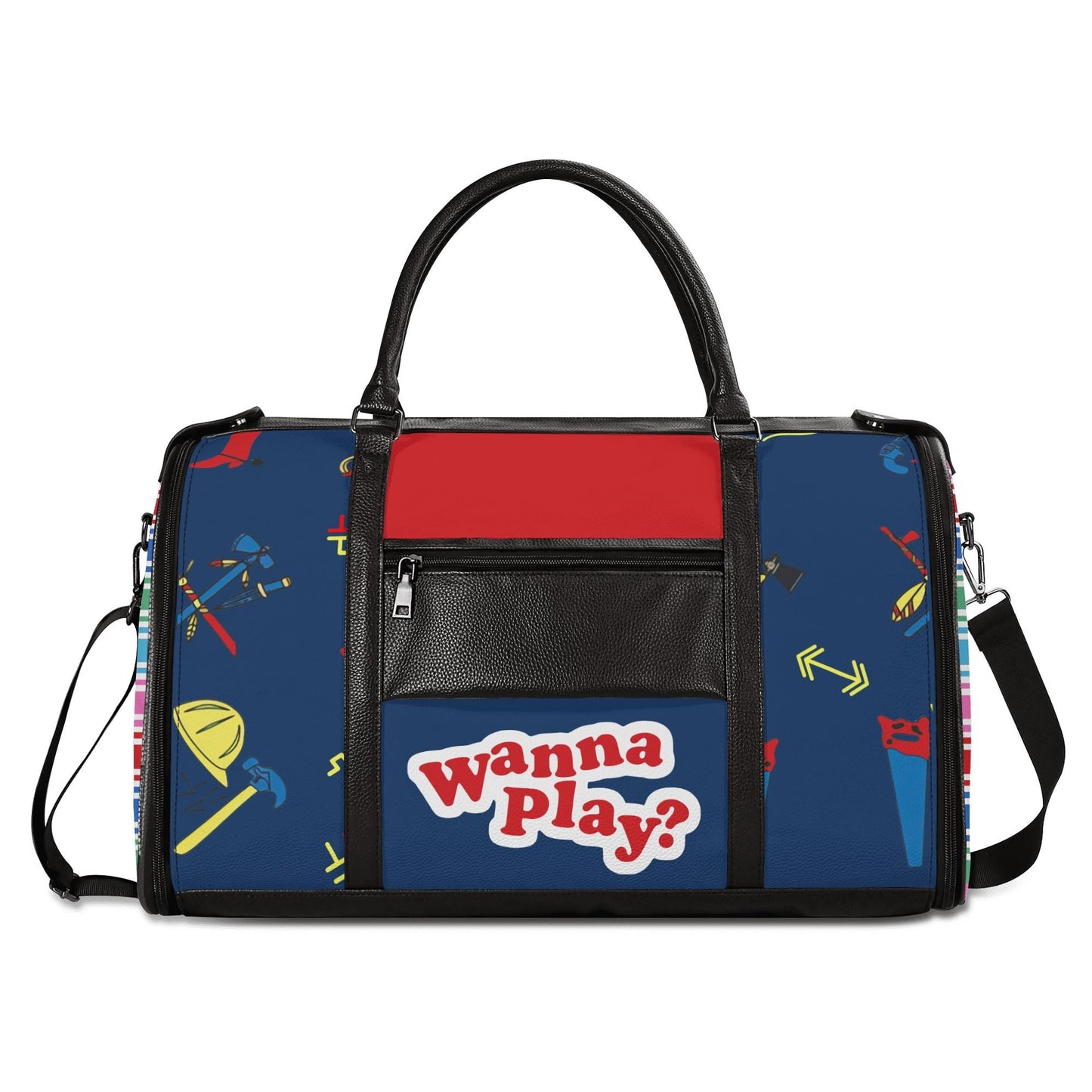 Wanna Play Leather Duffle Bag Foldable Travel Bag