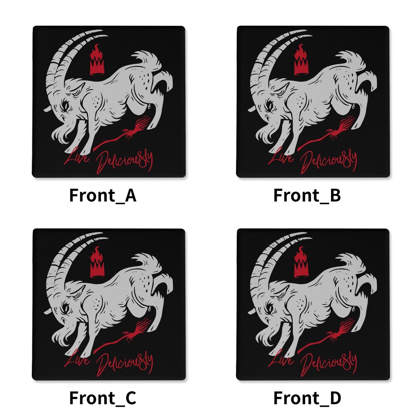 Live Deliciously Ceramic Coasters Set