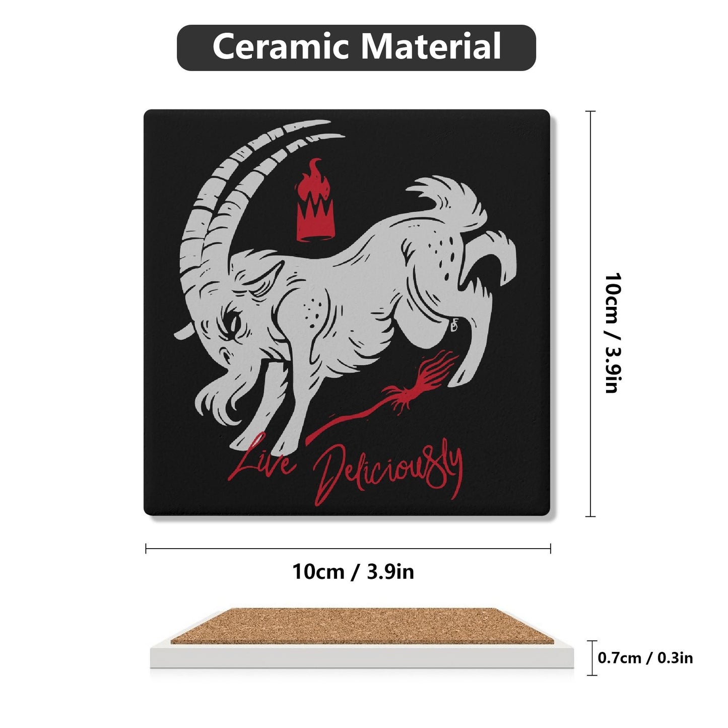 Live Deliciously Ceramic Coasters Set