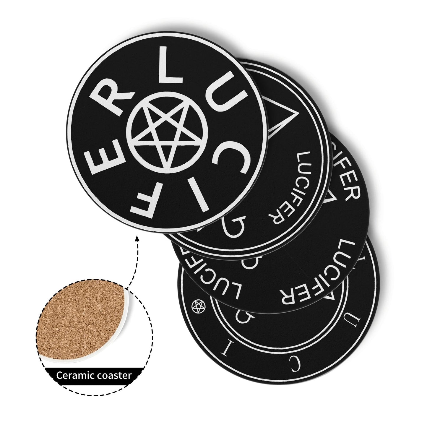Hail Satan Ceramic Coasters Set