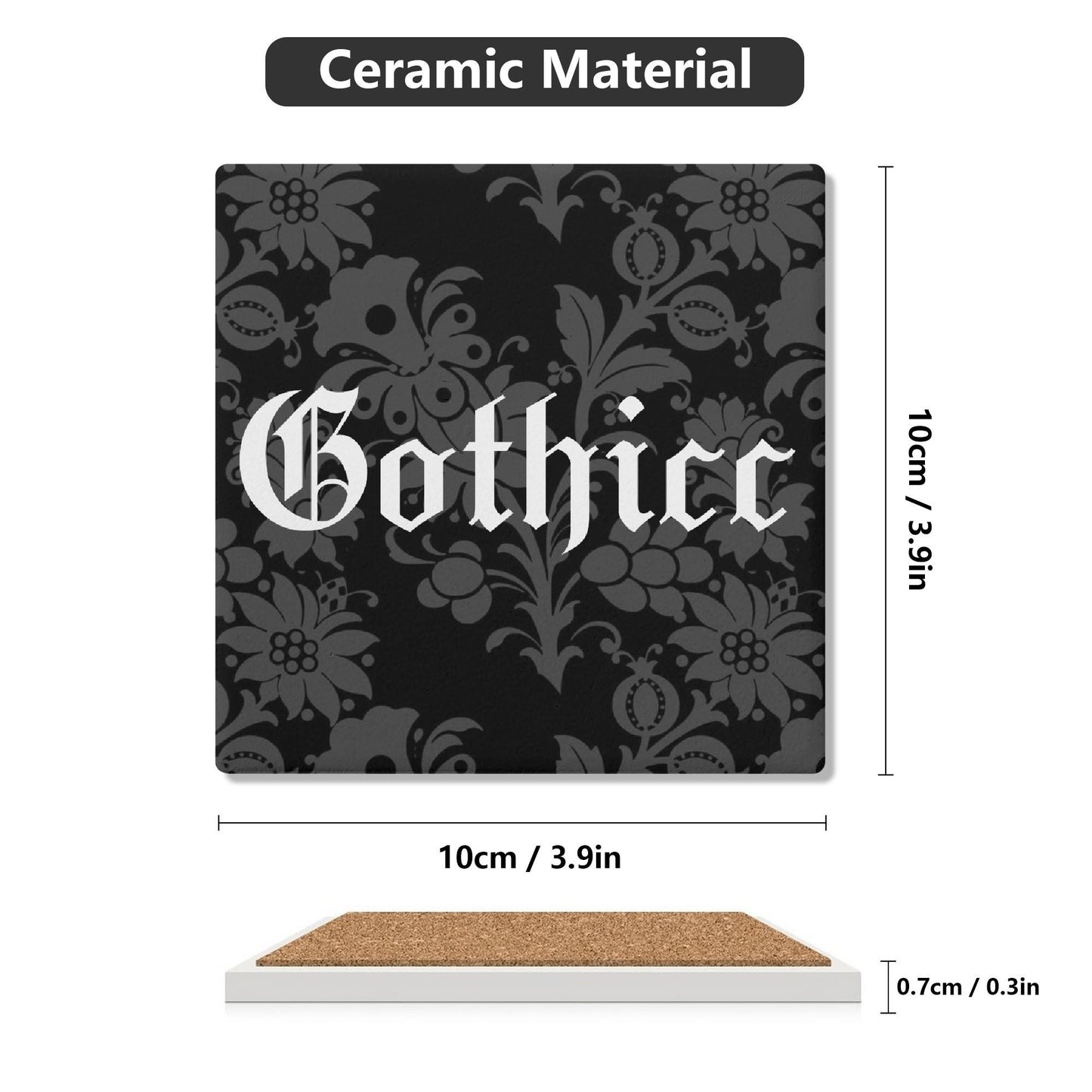 Gothicc Ceramic Coasters Set