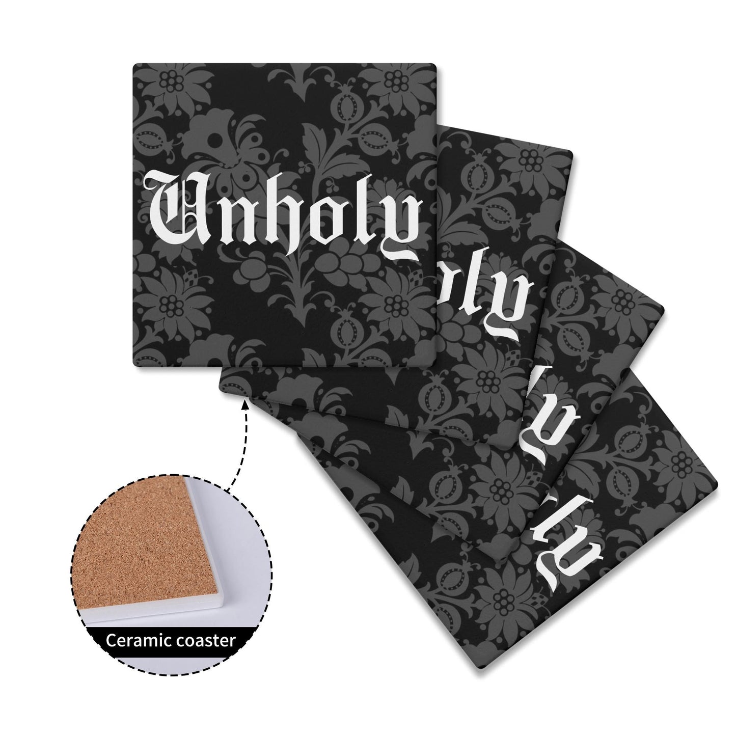 Unholy Ceramic Coasters Set