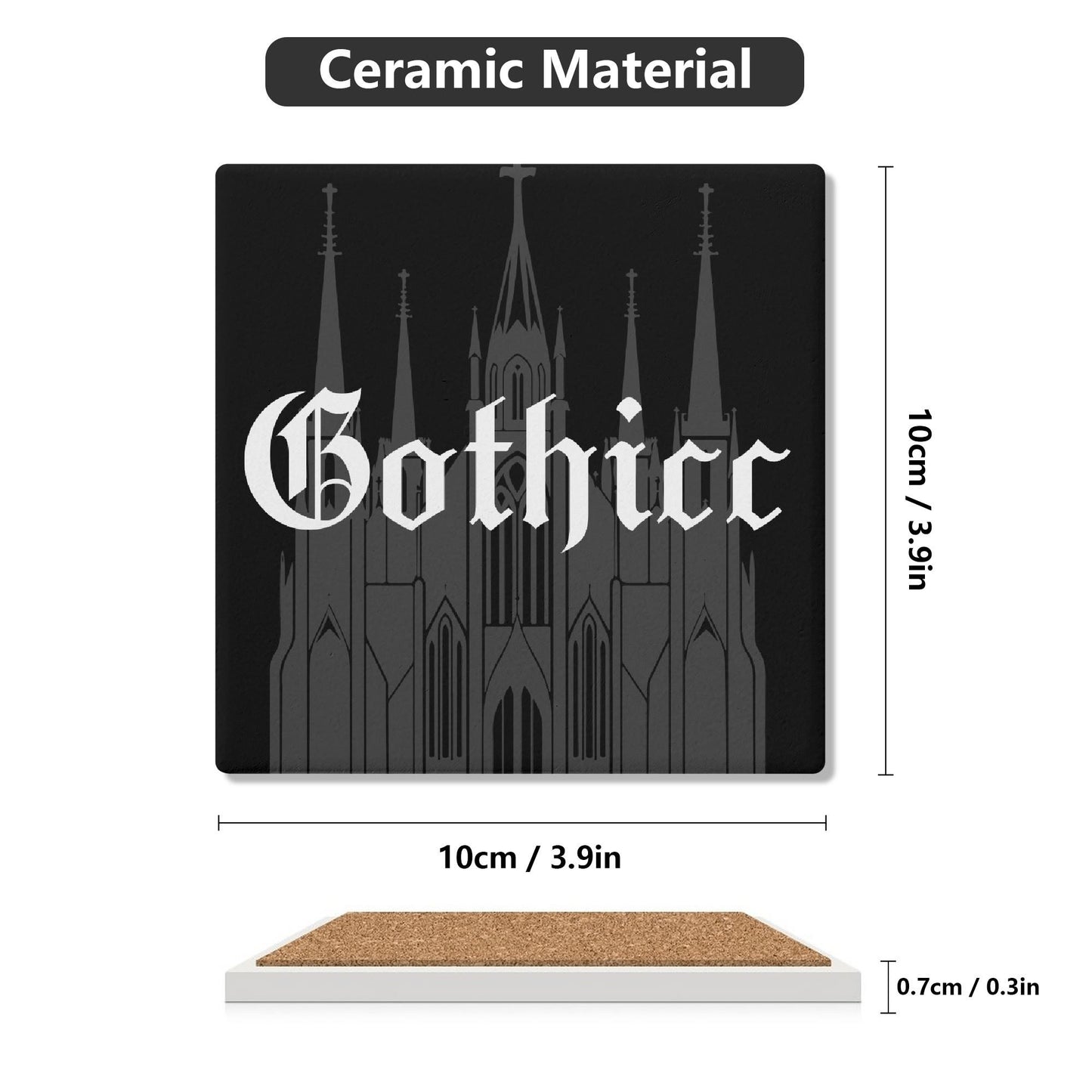 Gothicc Cathedral Ceramic Coasters Set