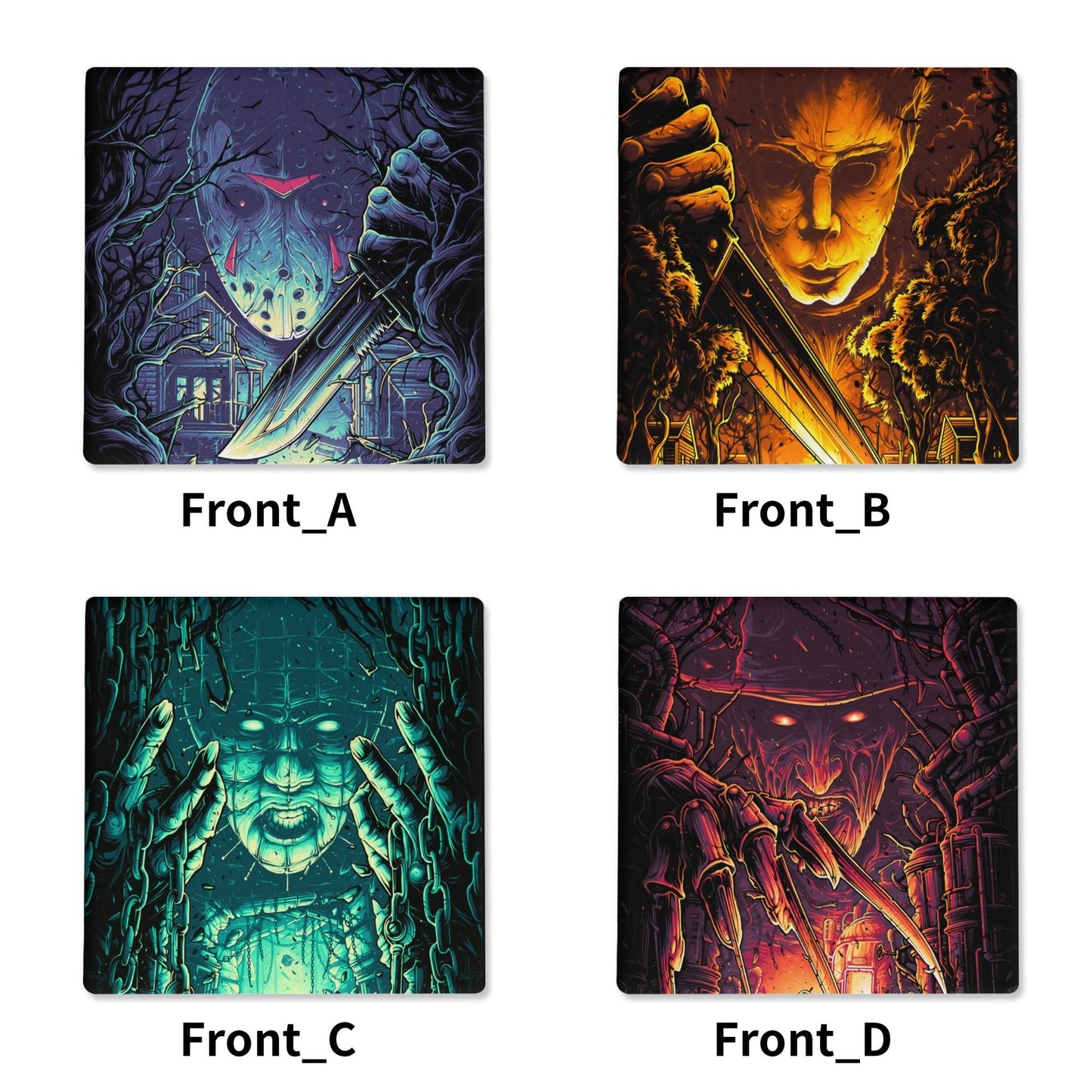 80's Horror Ceramic Coasters Set