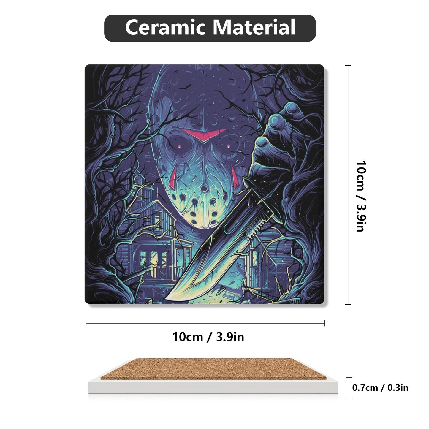 80's Horror Ceramic Coasters Set