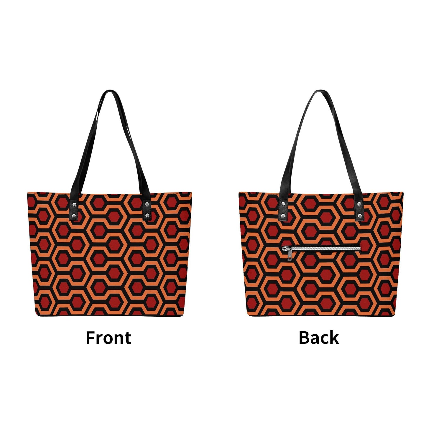 Outlook Hotel Leather Tote Bag with Back Zipper Pocket