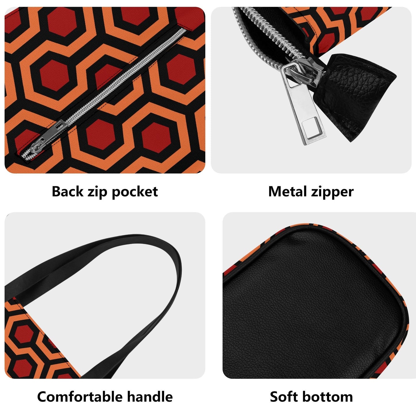 Outlook Hotel Leather Tote Bag with Back Zipper Pocket