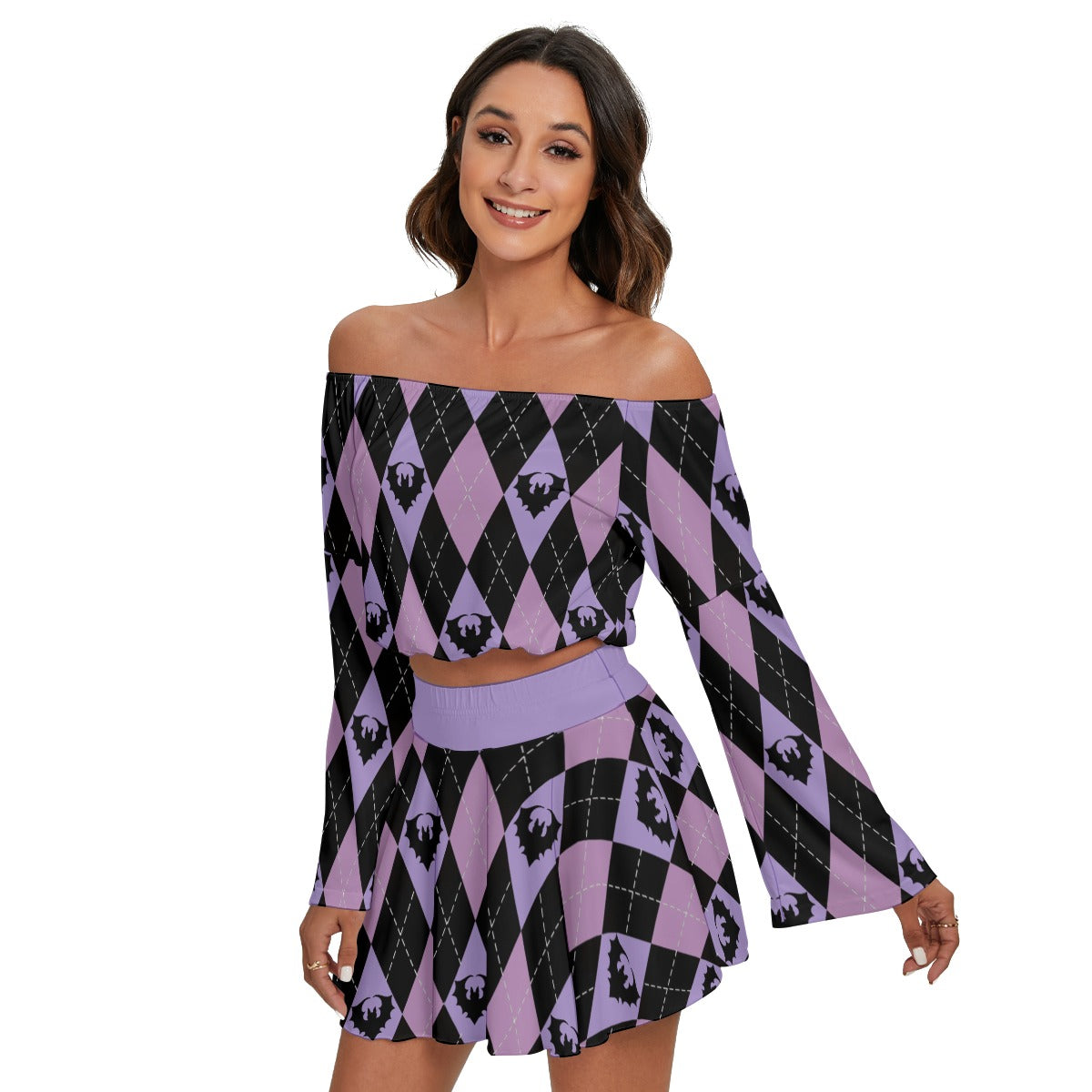 Clawdeen Off-shoulder Top And Skirt Set