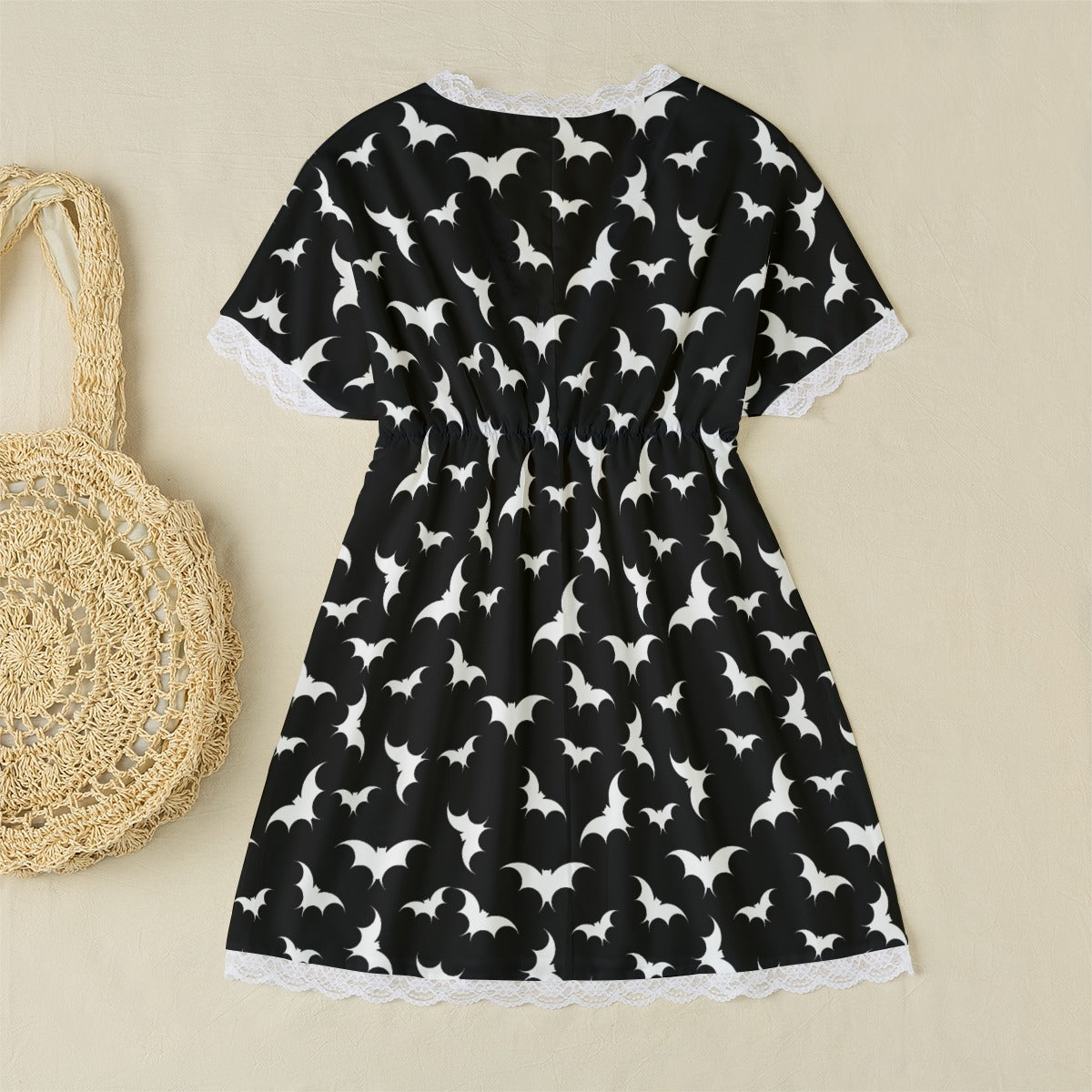 Caludron Lace Edge Sleepwear With Bat Sleeve