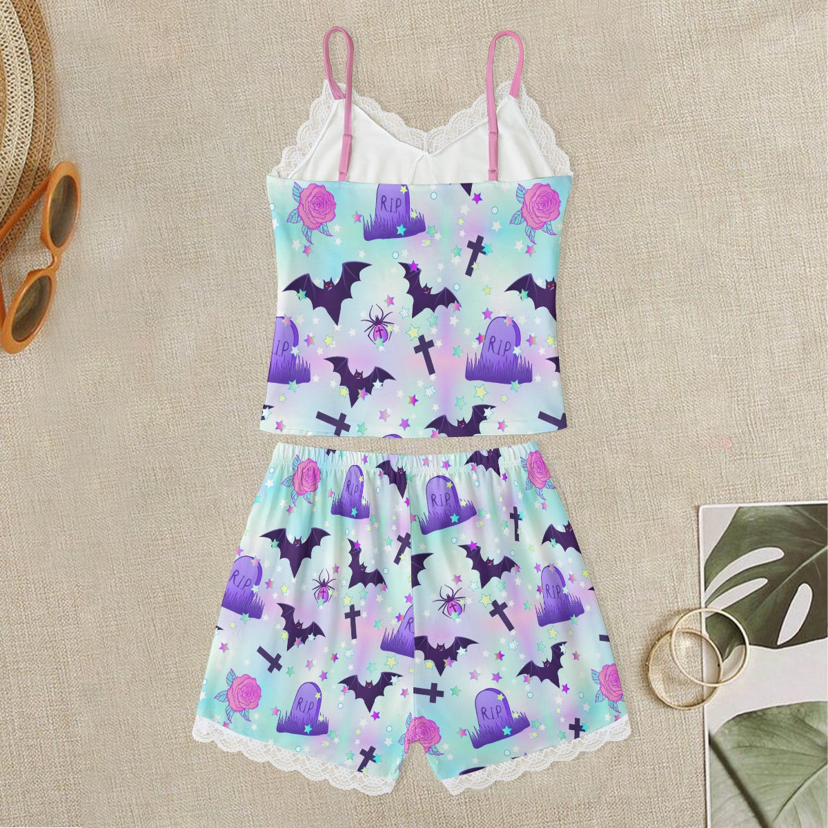 Pastel Goth Cami With Lace Edge