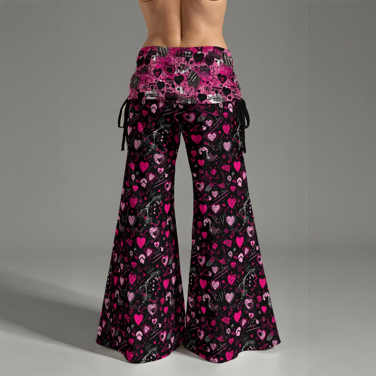 I Heart High Waist Wide Leg Pants
