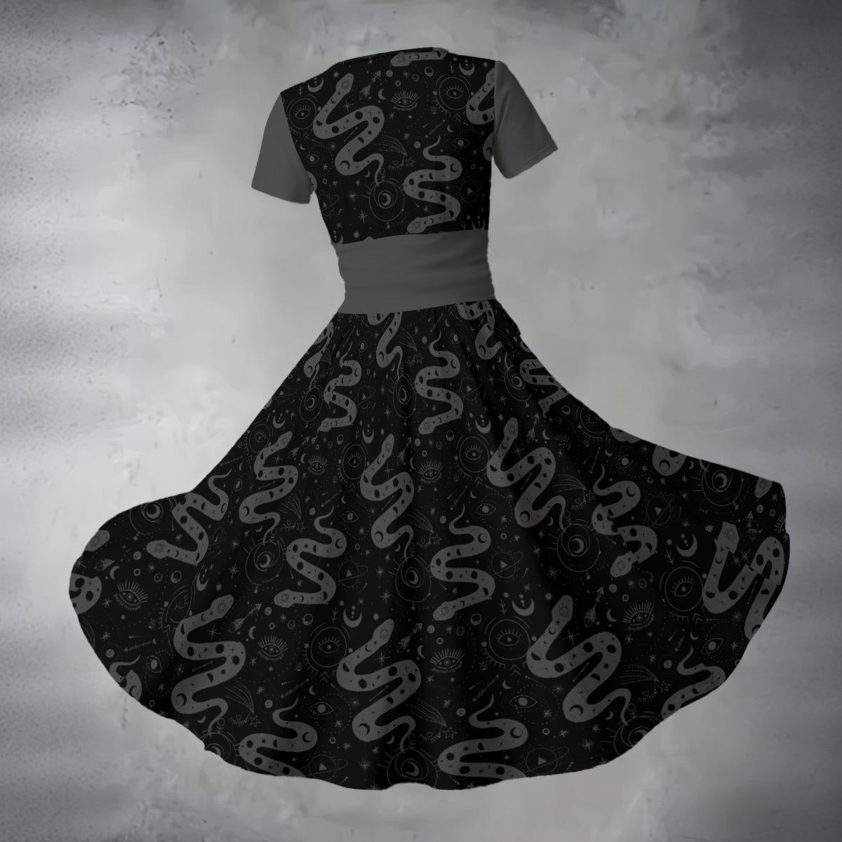 Serpent Magick V Neck Midi Dress