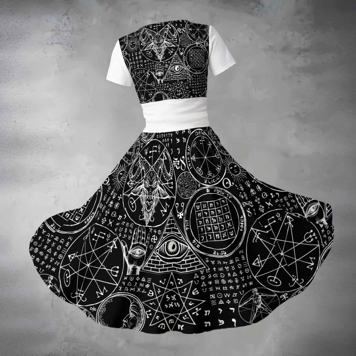 Dark Alchemy V Neck Midi Dress